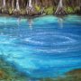 Florida's Eden, Manatee Springs  - Oil on wood 14x14 Copyright 2011 Tim Malles (640x640)